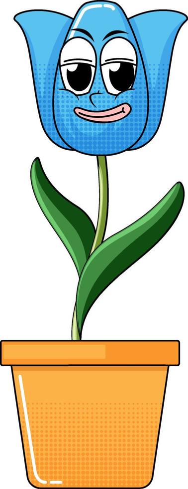un personnage de dessin animé de fleurs sur fond blanc vecteur