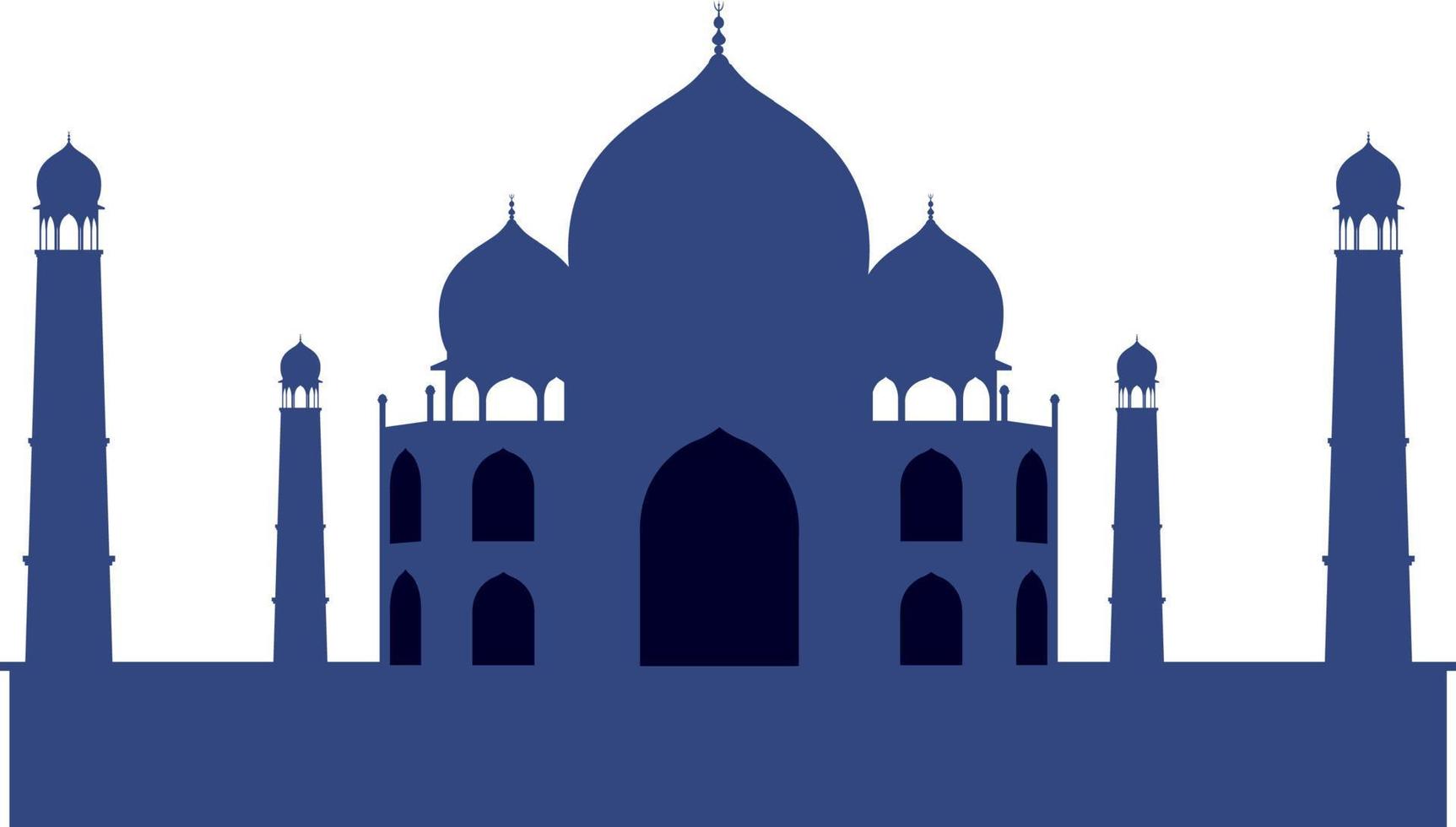 conception de silhouette de mosquée sur fond blanc vecteur