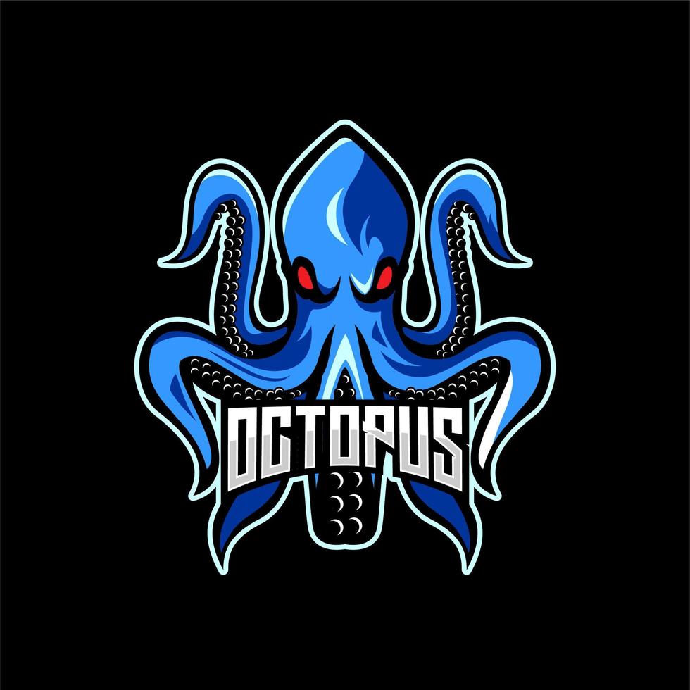 Octopus esports emblème insigne caractère vecteur