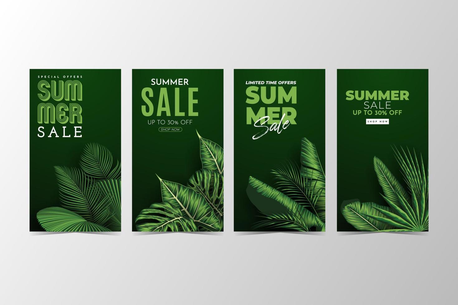 bannière de vente d'été avec fond de feuilles tropicales. illustration vectorielle vecteur