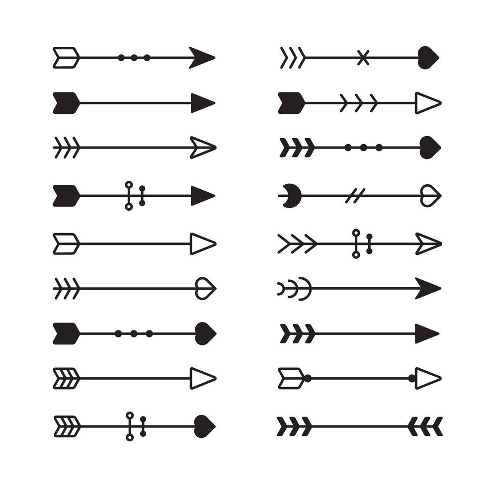 Ensemble de flèches ethniques vecteur