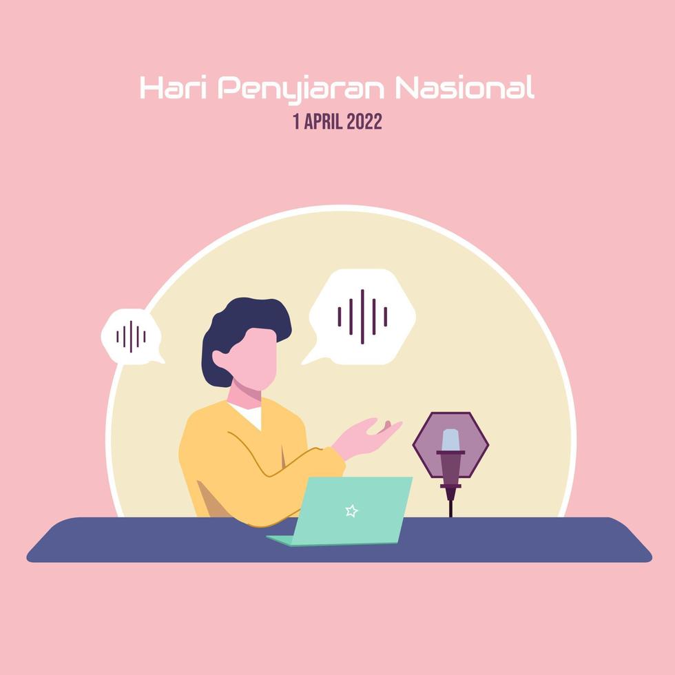 hari penyiaran nasional signifie journée nationale de diffusion indonésienne vecteur