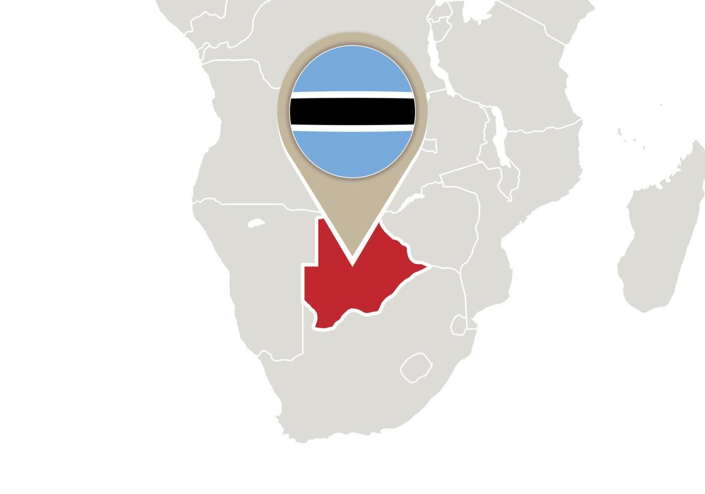 le botswana sur la carte du monde vecteur