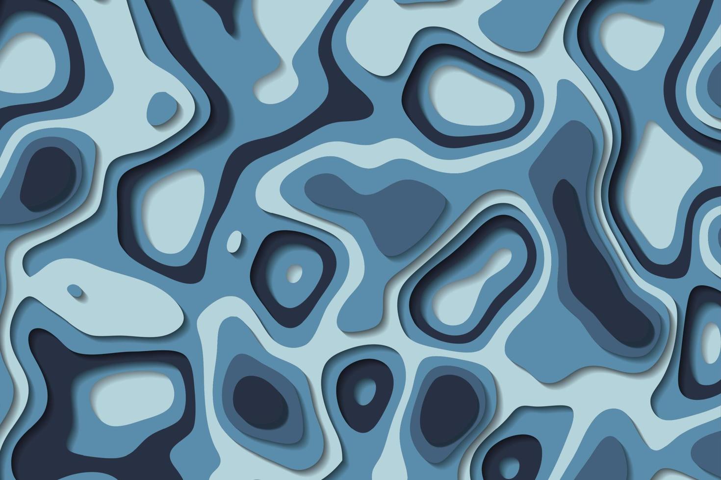papier découpé abstrait vectoriel, palette de couleurs bleues. vecteur
