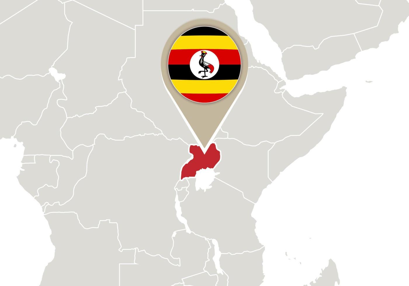 ouganda sur la carte du monde vecteur