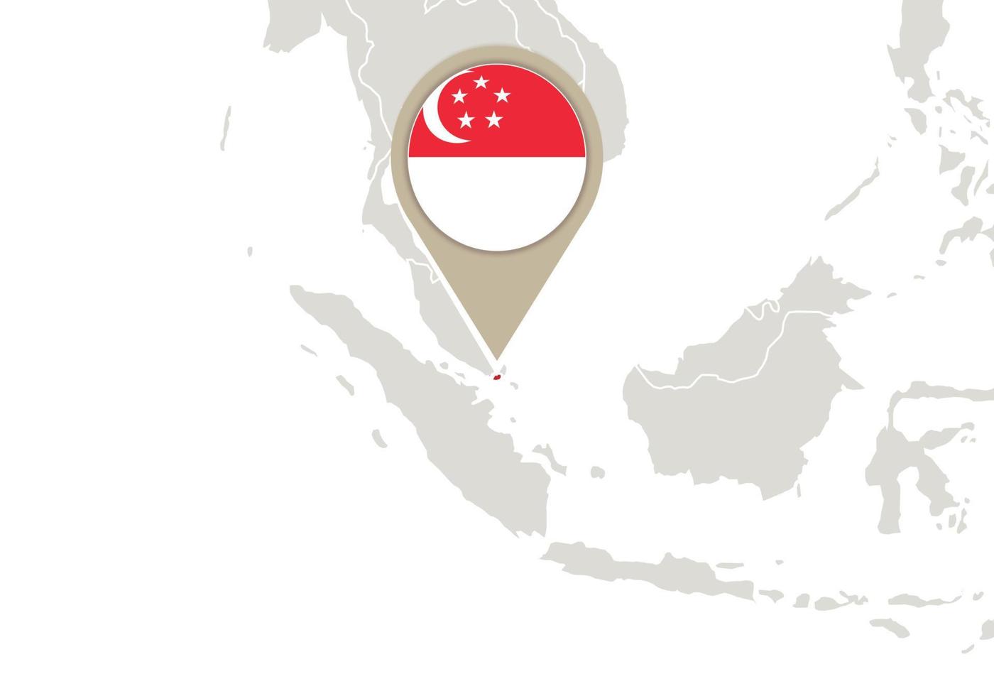 Singapour sur la carte du monde vecteur
