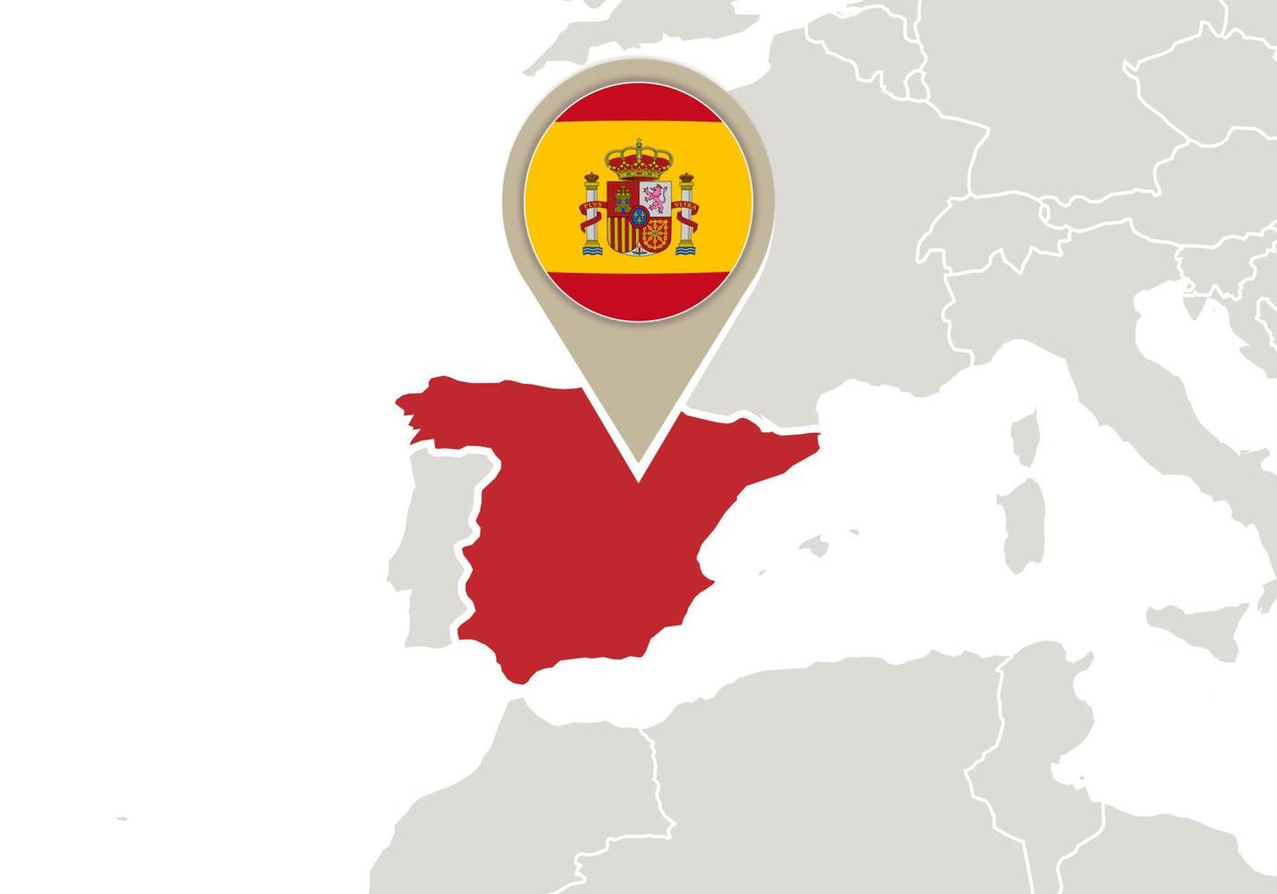 Espagne sur la carte de l'Europe vecteur
