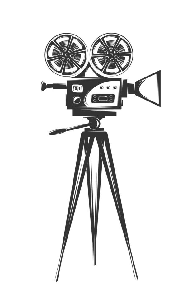 Caméra de cinéma isolé sur fond blanc vecteur
