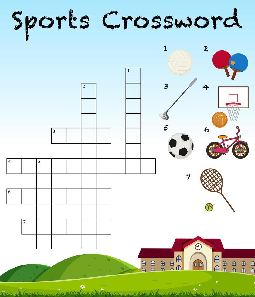 Modèle de jeu de mots croisés sport vecteur