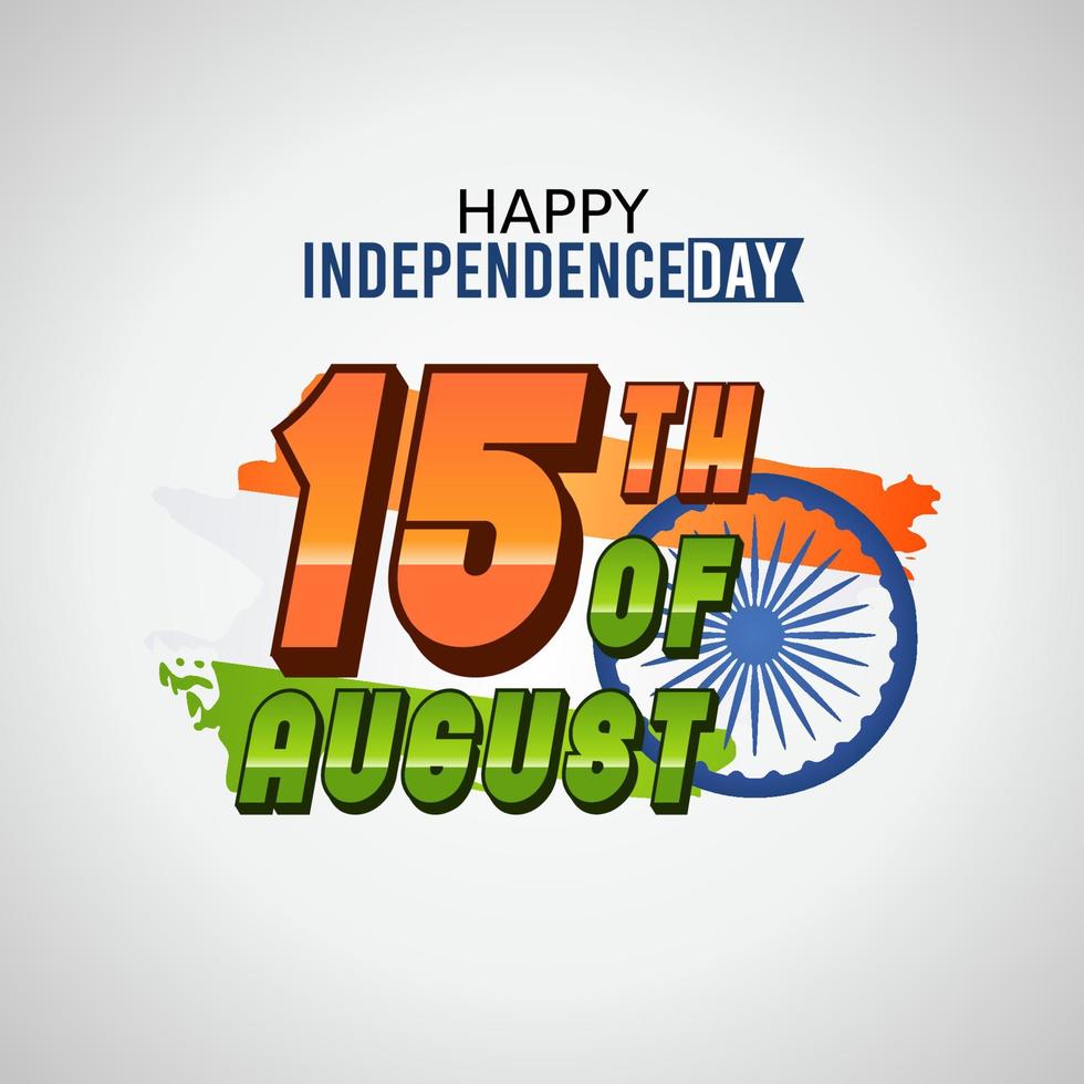 illustration vectorielle de joyeux jour de l'indépendance de l'inde. adapté à la carte de voeux, à l'affiche et à la bannière. vecteur