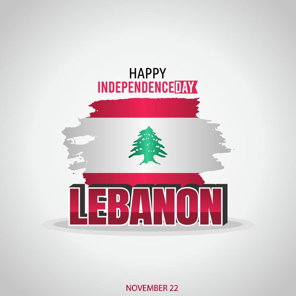 illustration vectorielle de la fête de l'indépendance du liban. adapté à l'affiche et à la bannière de cartes de voeux vecteur