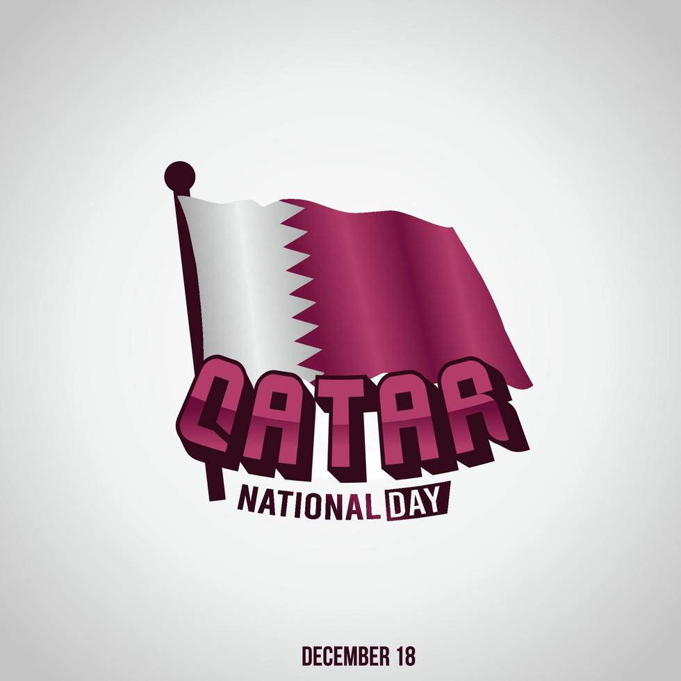 illustration vectorielle de la fête nationale du qatar. adapté à l'affiche et à la bannière de la carte de voeux. vecteur