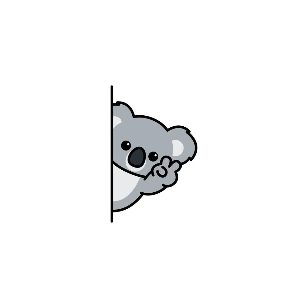 dessin animé mignon koala furtivement, illustration vectorielle vecteur