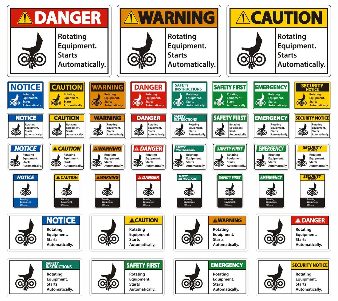 Définir l&#39;équipement rotatif vecteur