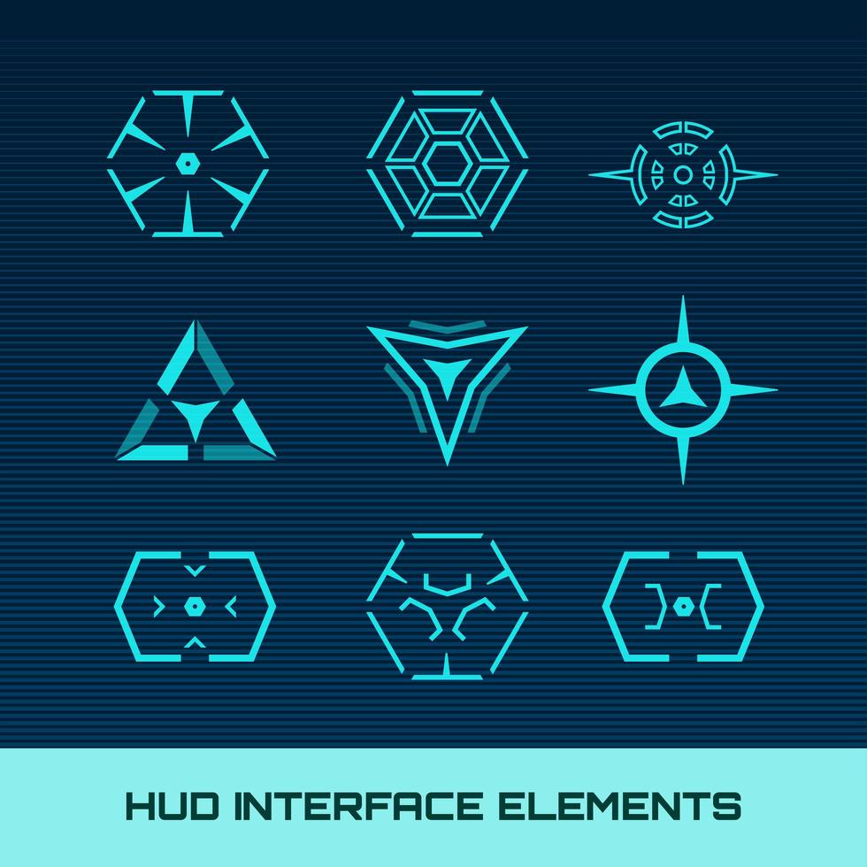 Éléments de l&#39;interface Hud vecteur