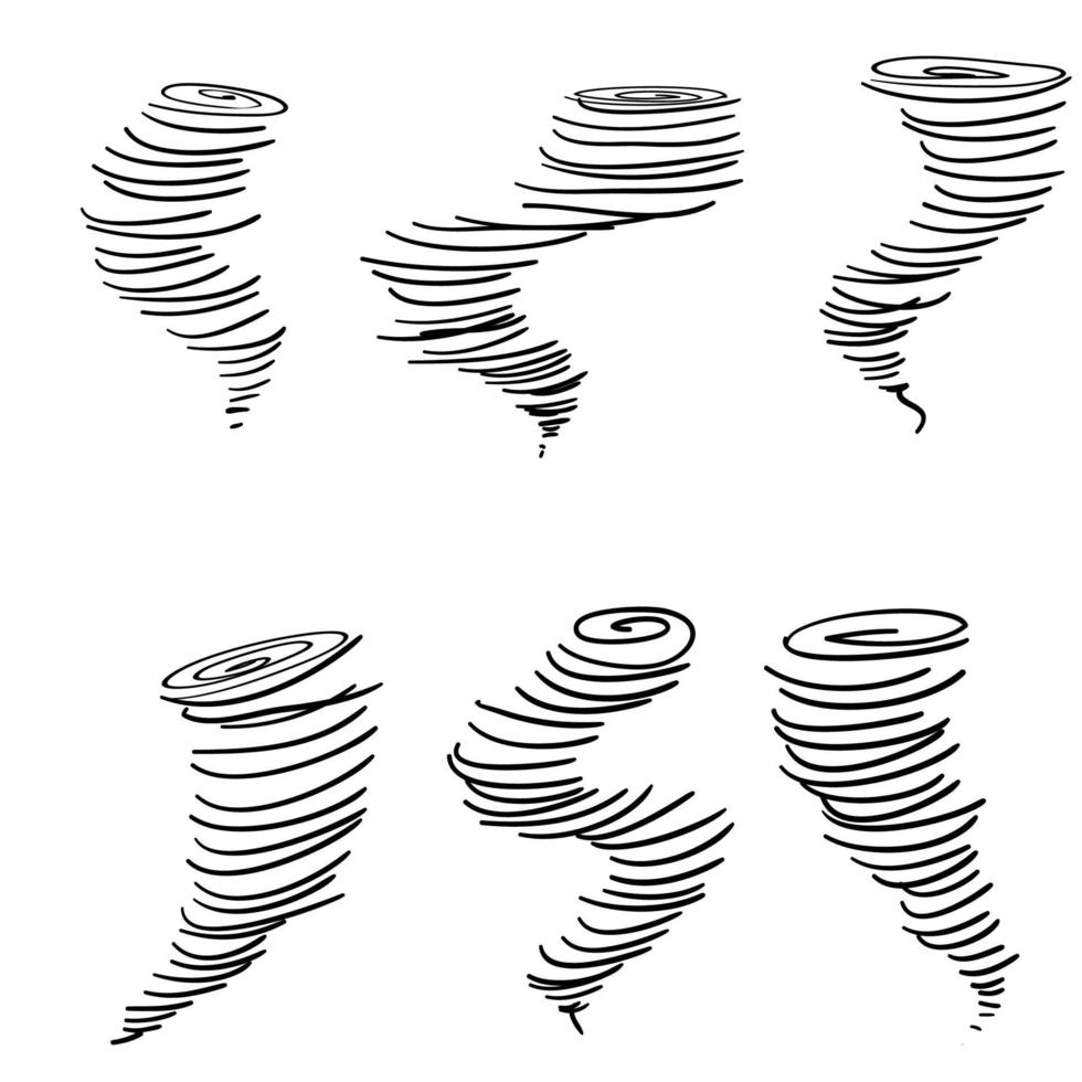 vecteur d'illustration de tornade doodle isolé sur blanc