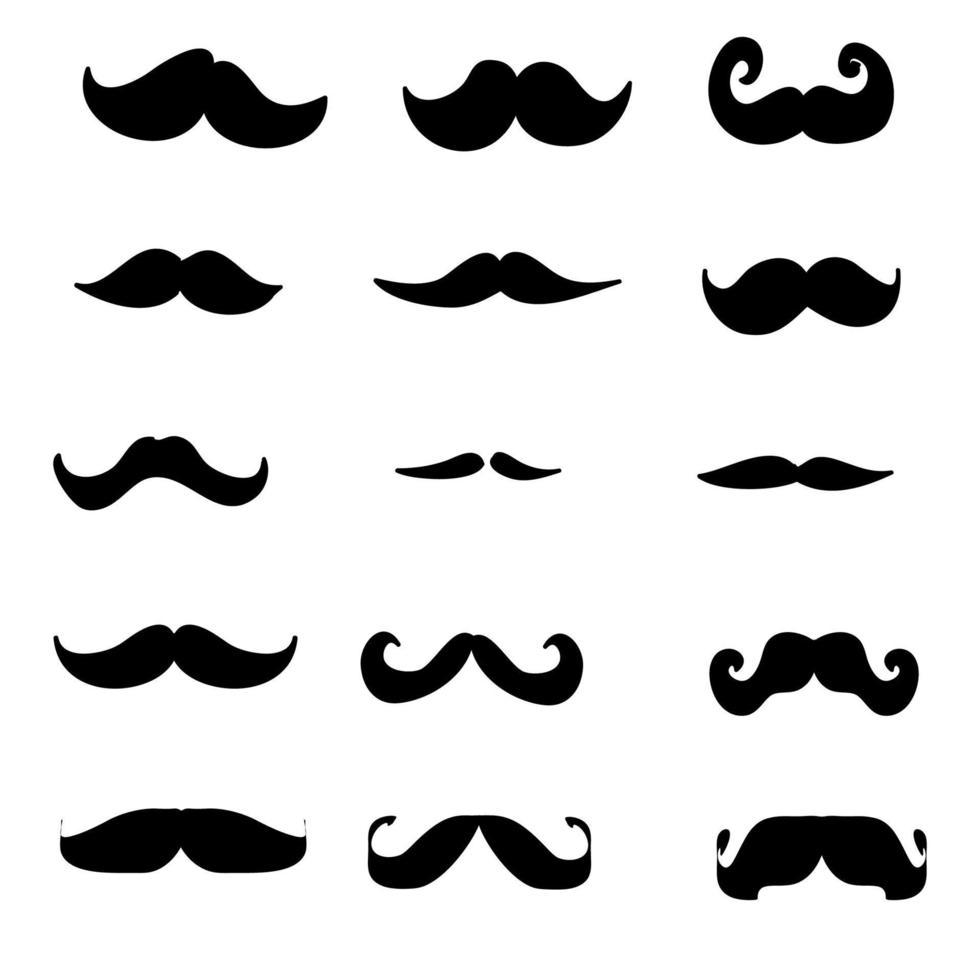 doodle moustache icône illustration vectorielle collection vecteur