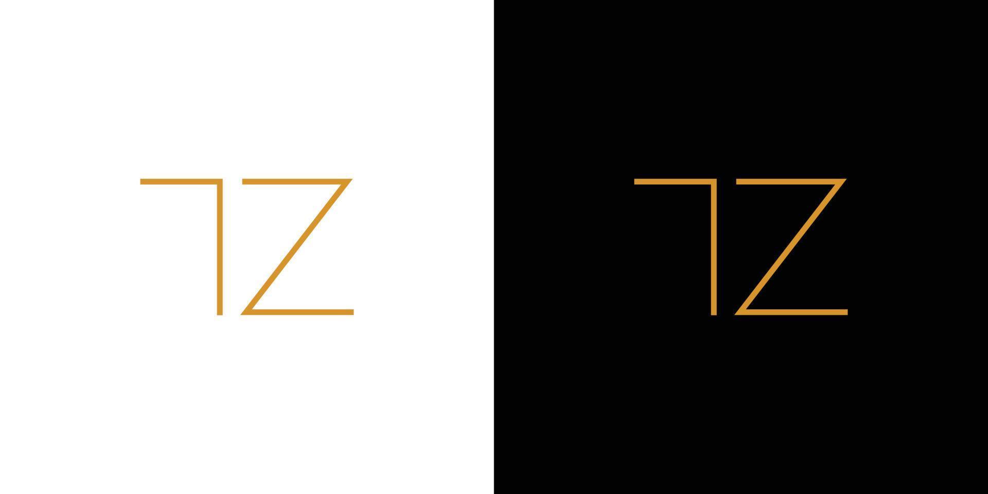 création de logo initiales lettre tz moderne et luxueuse vecteur