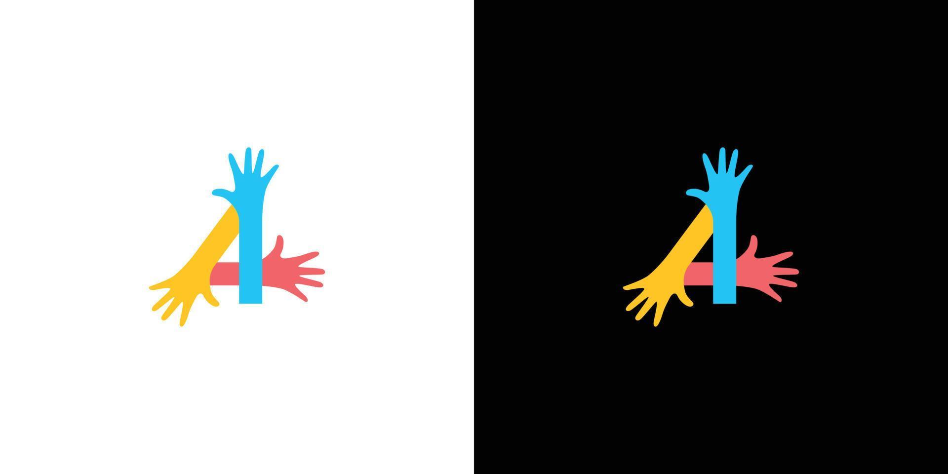 création de logo coloré unique et moderne de l'humanité vecteur