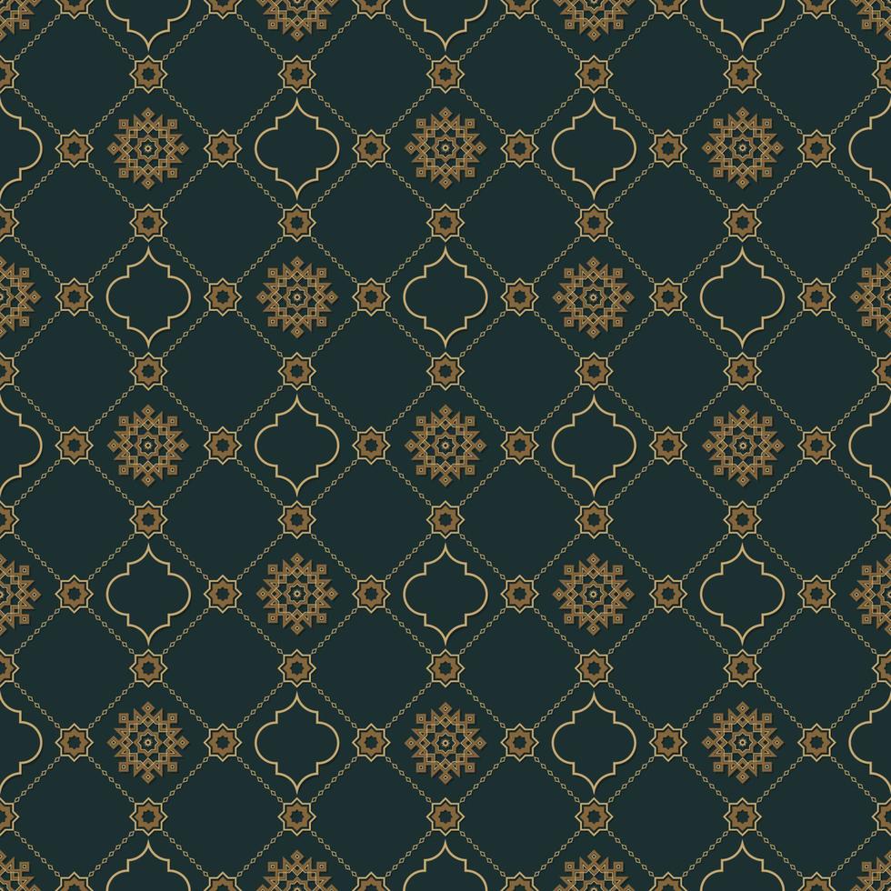 étoile géométrique islamique et grille de forme quadrilobe sans couture fond de couleur contemporaine. motif de paréo batik. utiliser pour le tissu, le textile, la couverture, les éléments de décoration intérieure, l'emballage. vecteur