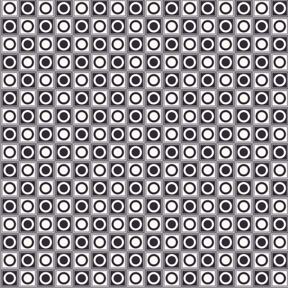 petit cercle géométrique dans la grille carrée damier noir-blanc couleur monochrome sans soudure de fond. utilisation pour le tissu, le textile, les éléments de décoration intérieure, le rembourrage, l'emballage. vecteur