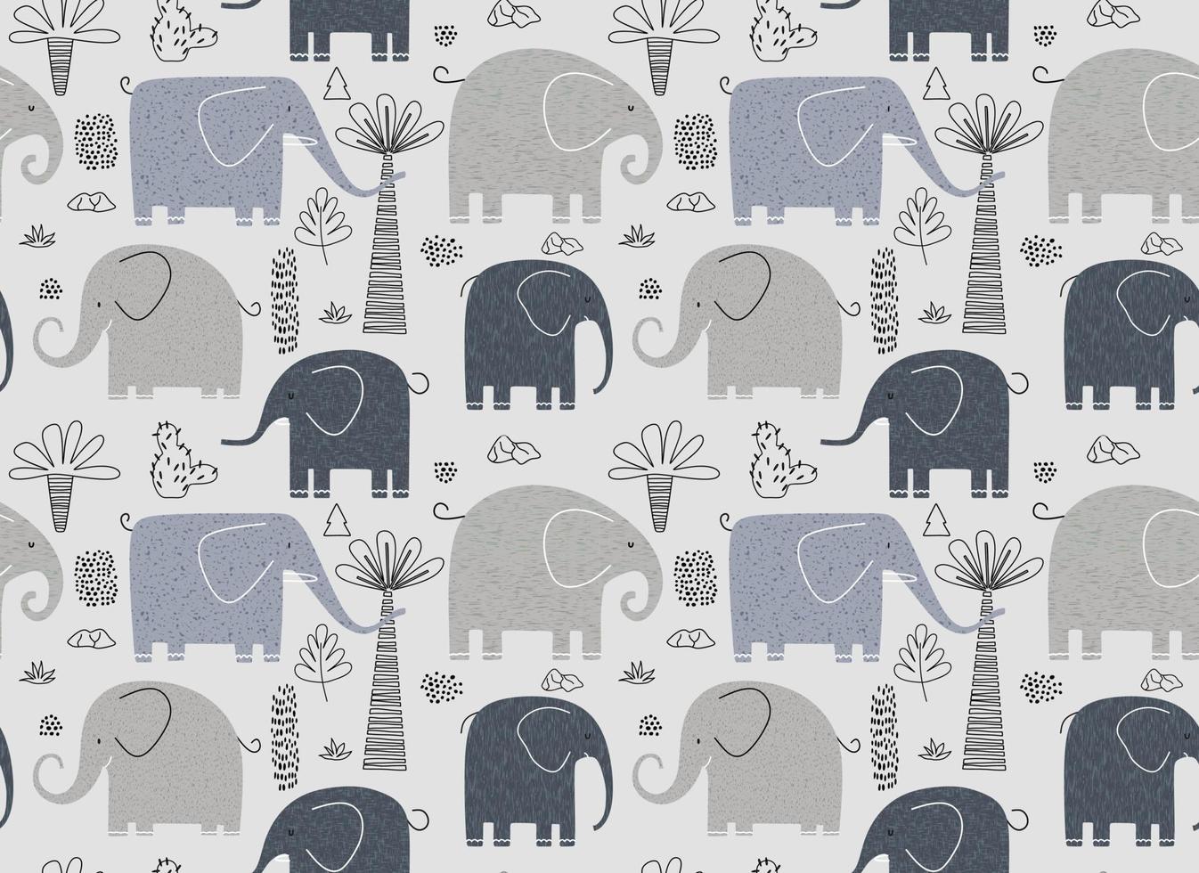 modèle sans couture d'éléphants mignons. illustration vectorielle vecteur