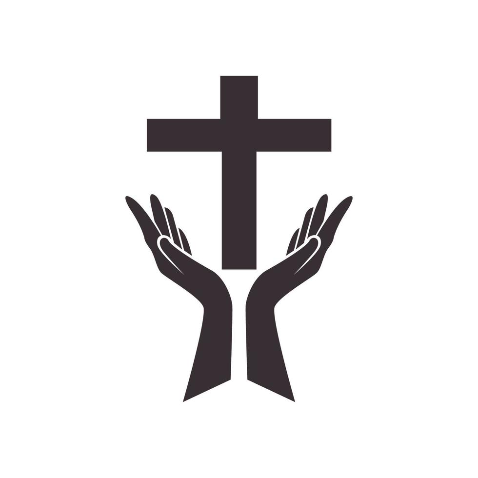 modèle de logo d'église symbole chrétien jésus croix vecteur logo icône symbole illustration conception