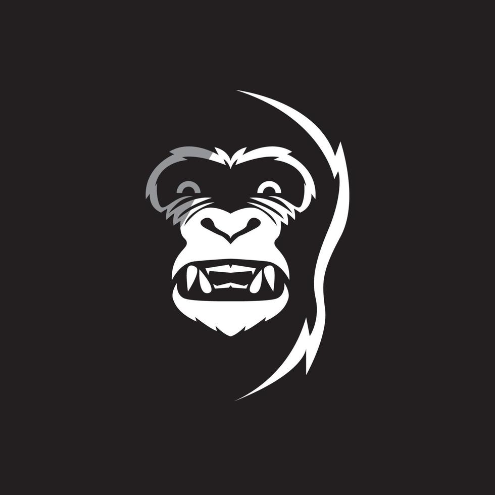 Tête de gorille mascotte symbole logo conception d'illustration vectorielle vecteur