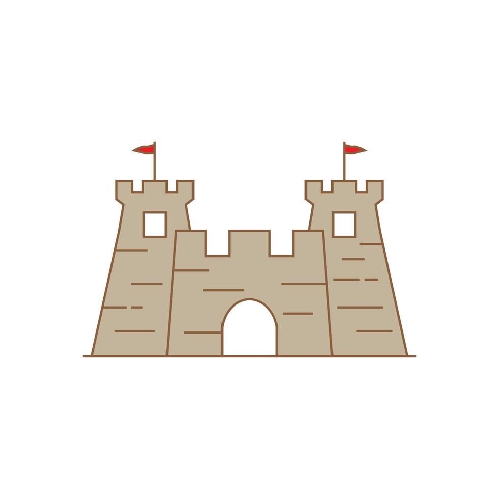 château fort royaume logo symbole illustration vecteur conception minimaliste