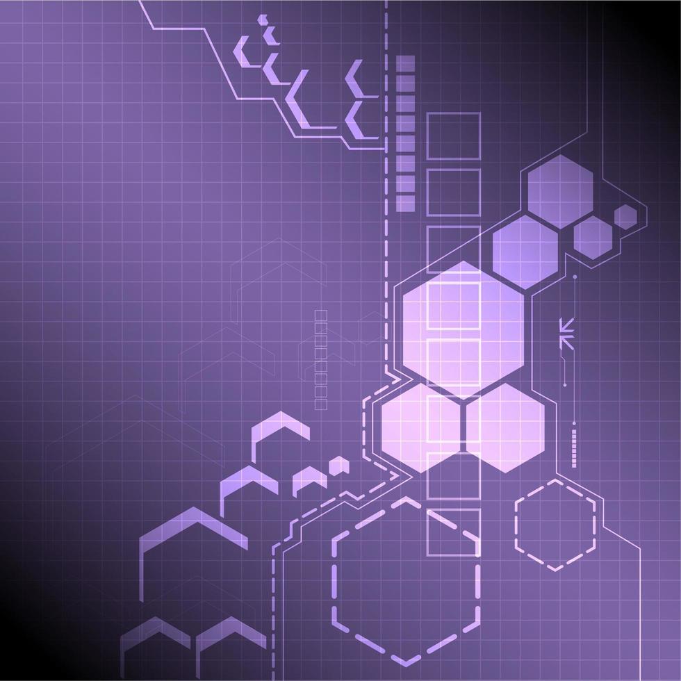 Conception hexagonale de technologie abstraite vecteur