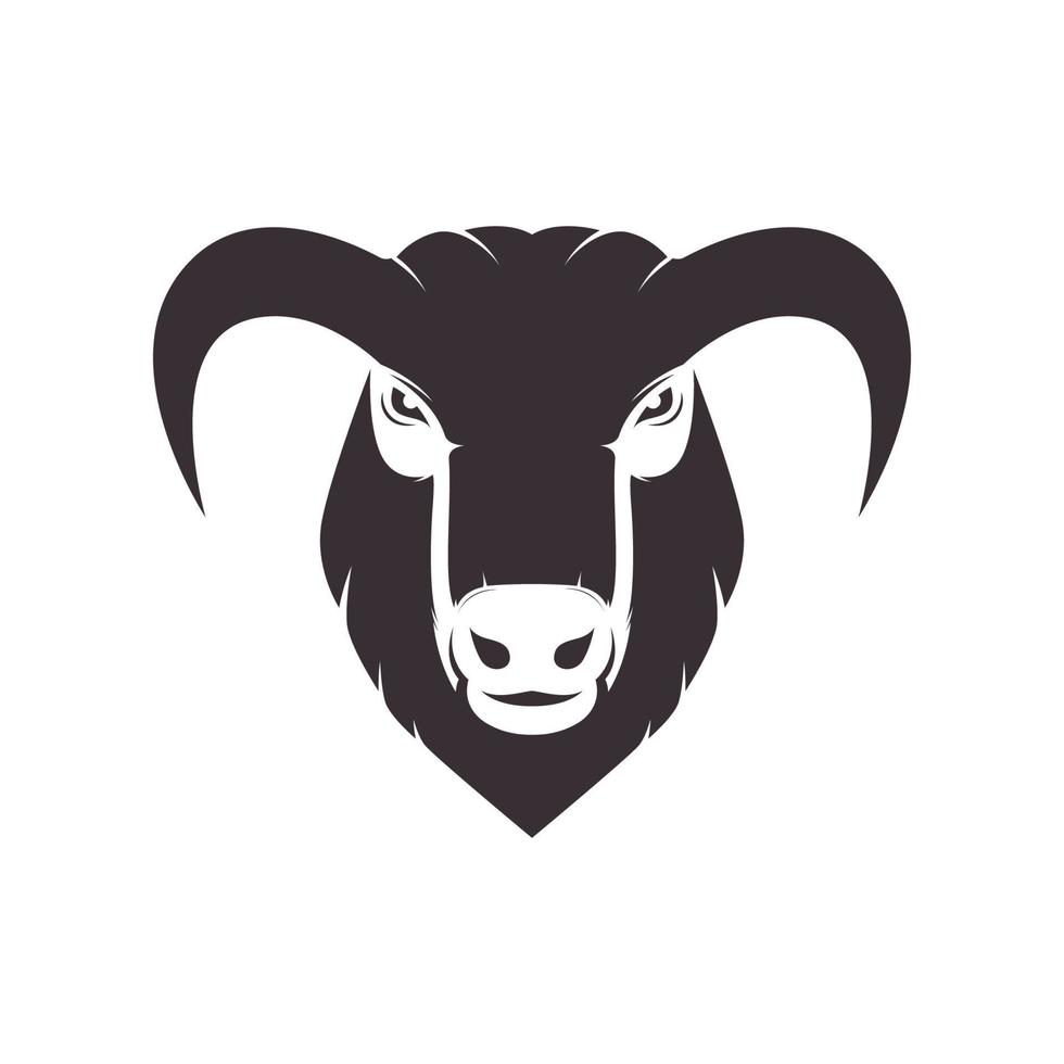 tête de chèvre vintage avec une bonne création de logo de corne, illustration d'icône de symbole graphique vectoriel idée créative