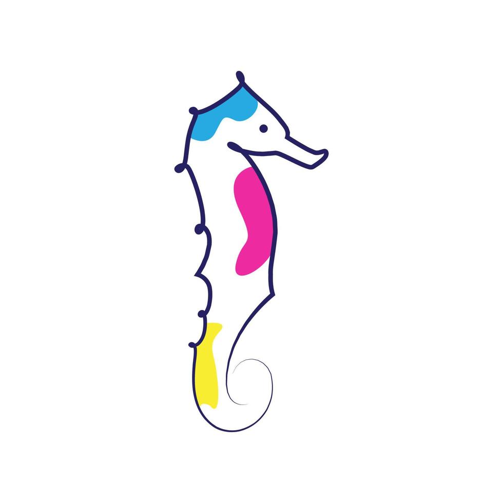 création de logo abstrait hippocampe en ligne continue, illustration d'icône de symbole graphique vectoriel idée créative