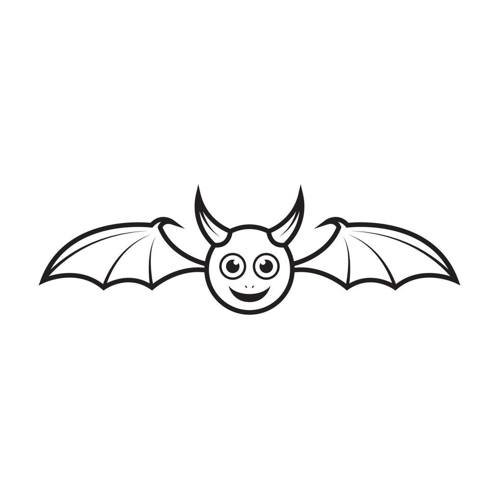 corne de monstre mignon avec création de logo d'ailes, illustration d'icône de symbole graphique vectoriel idée créative