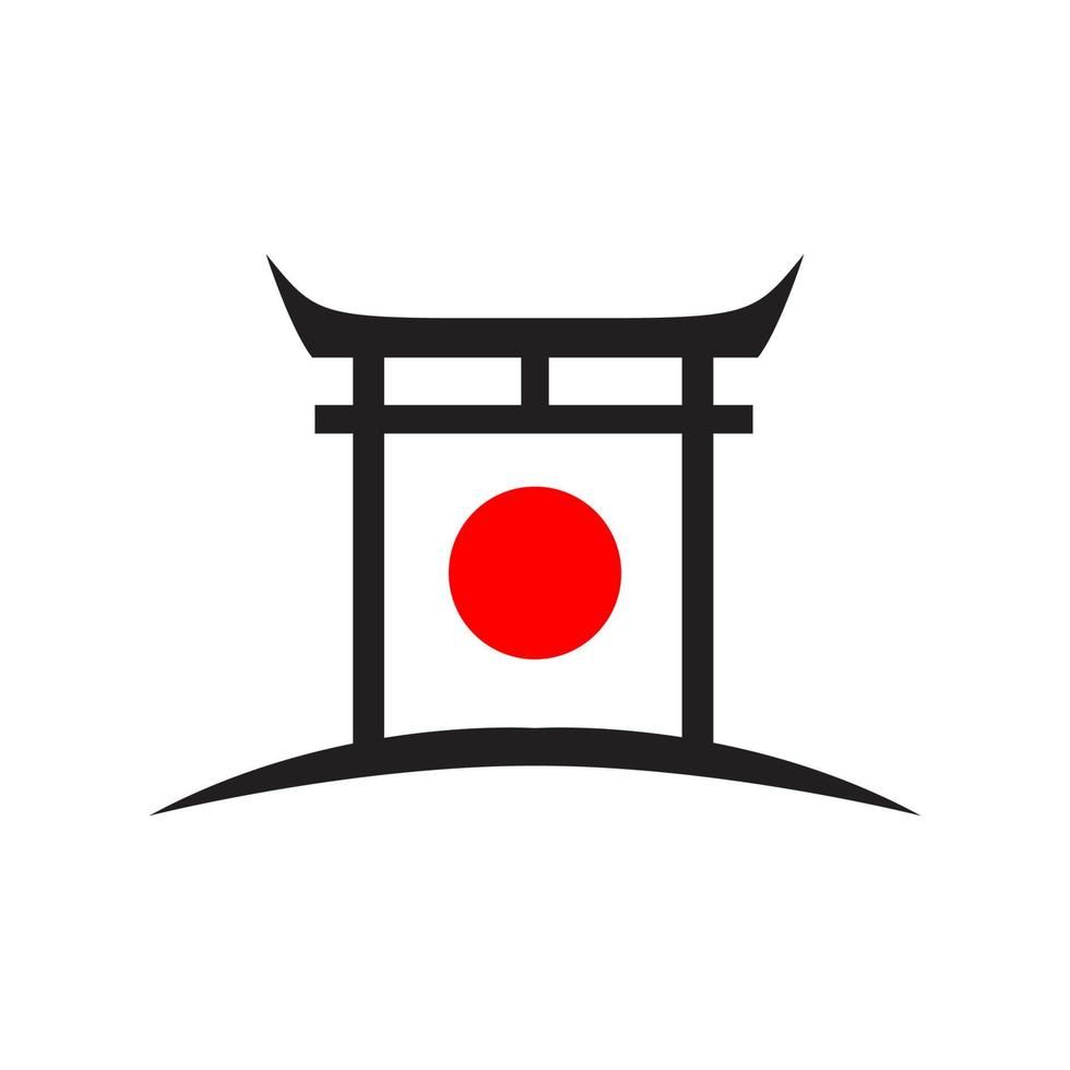 conception de logo minimaliste torii japan gate, illustration d'icône de symbole graphique vectoriel idée créative