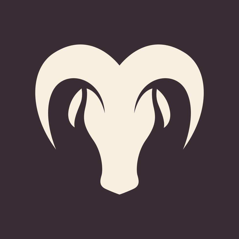 création de logo vintage de chèvre de tête de silhouette, illustration d'icône de symbole graphique vectoriel idée créative