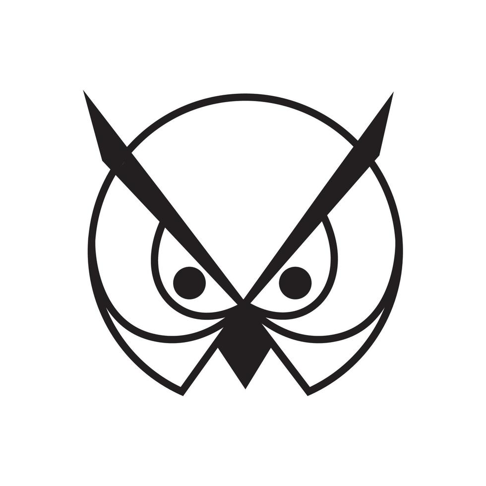 création de logo de hibou à tête géométrique de ligne, illustration d'icône de symbole graphique vectoriel idée créative