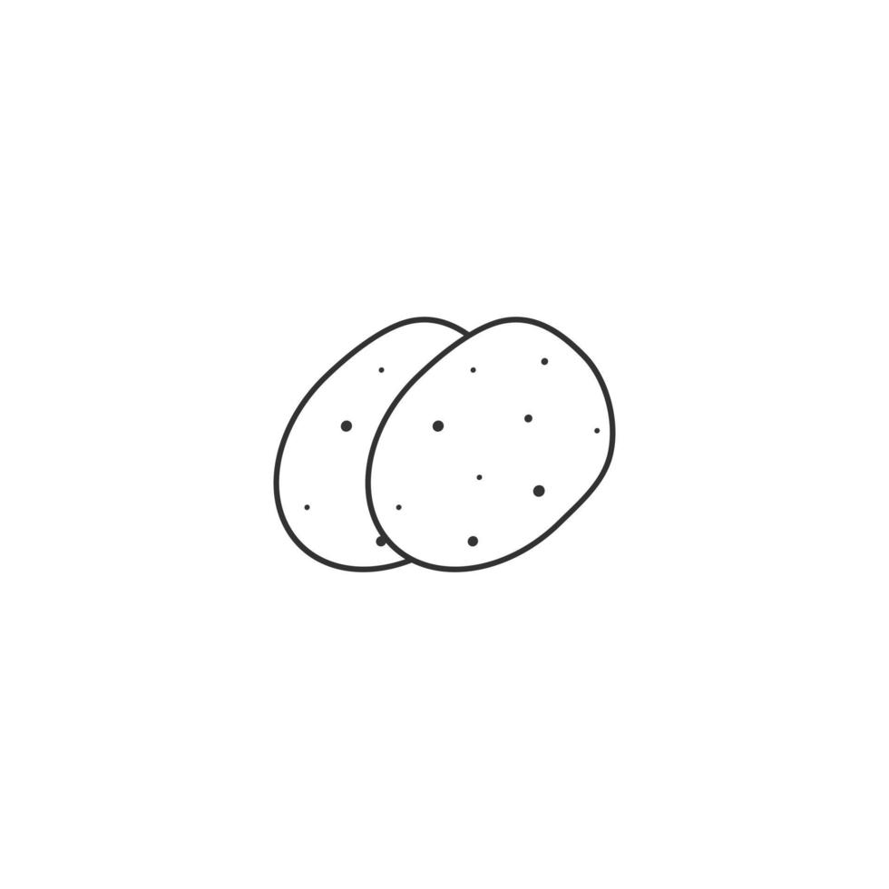 icône de contour de l'illustration vectorielle de pomme de terre vecteur