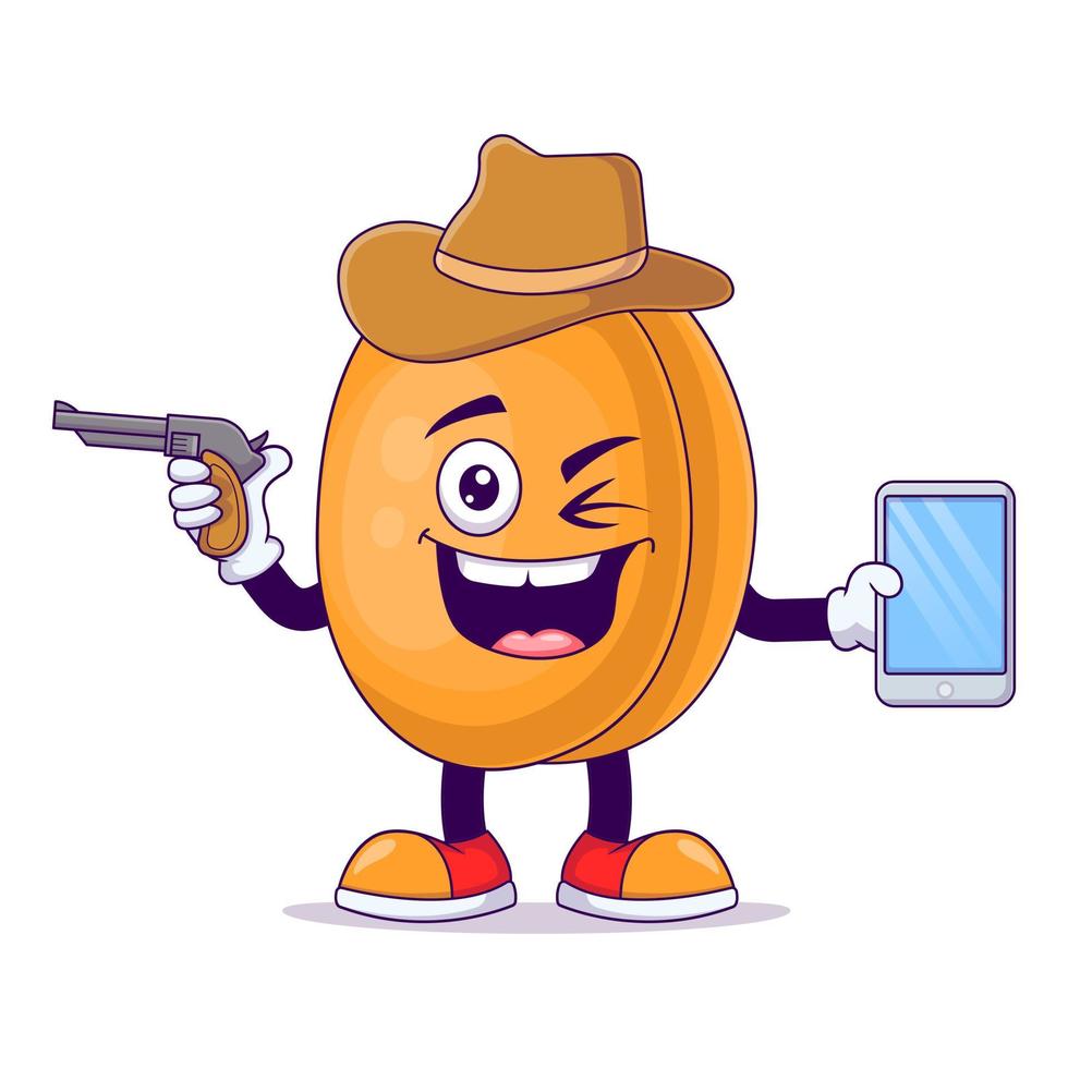 vecteur de personnage de mascotte de dessin animé pêche cowboy