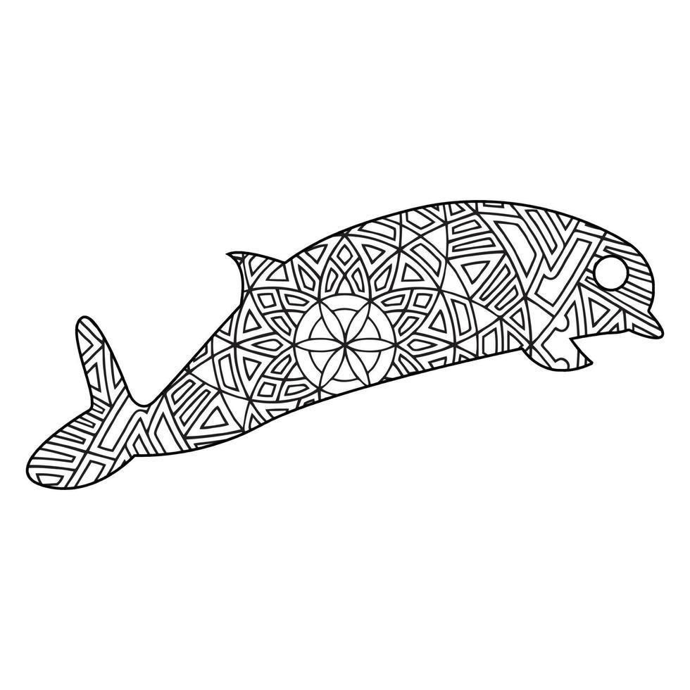 coloriage poisson mandala vecteur