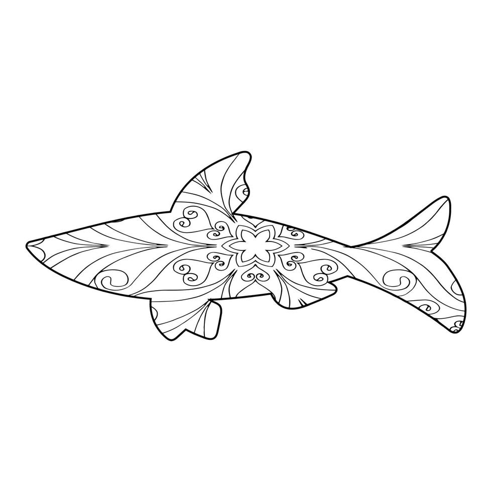 coloriage poisson mandala vecteur