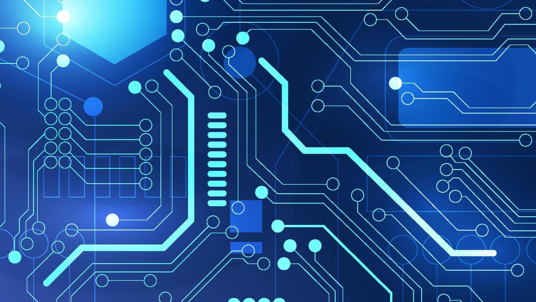 puce cpu sur la carte mère, puce du processeur de l'ordinateur sur une carte de circuit imprimé avec micropuces et autres pièces d'ordinateur vecteur