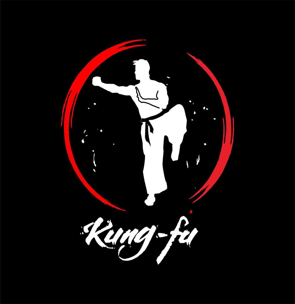 illustration moderne de vecteur de logo de kung fu