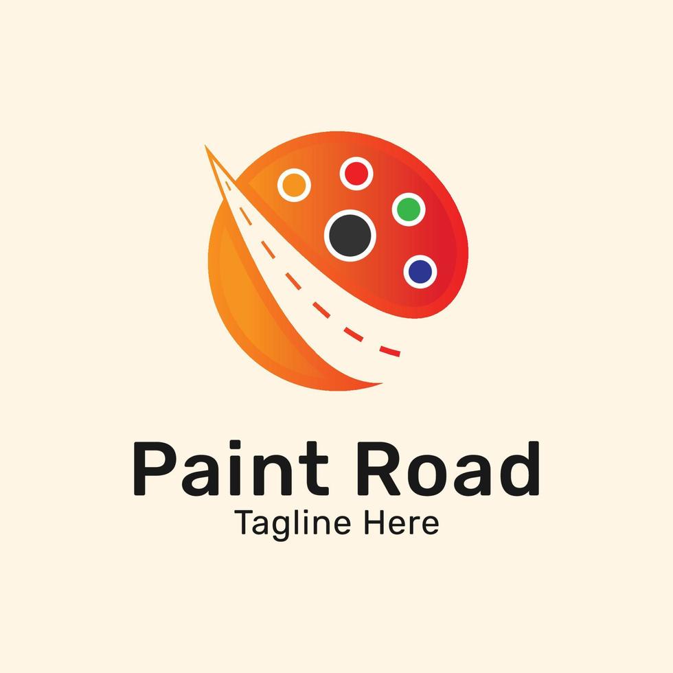 création de logo de route de peinture colorée vecteur
