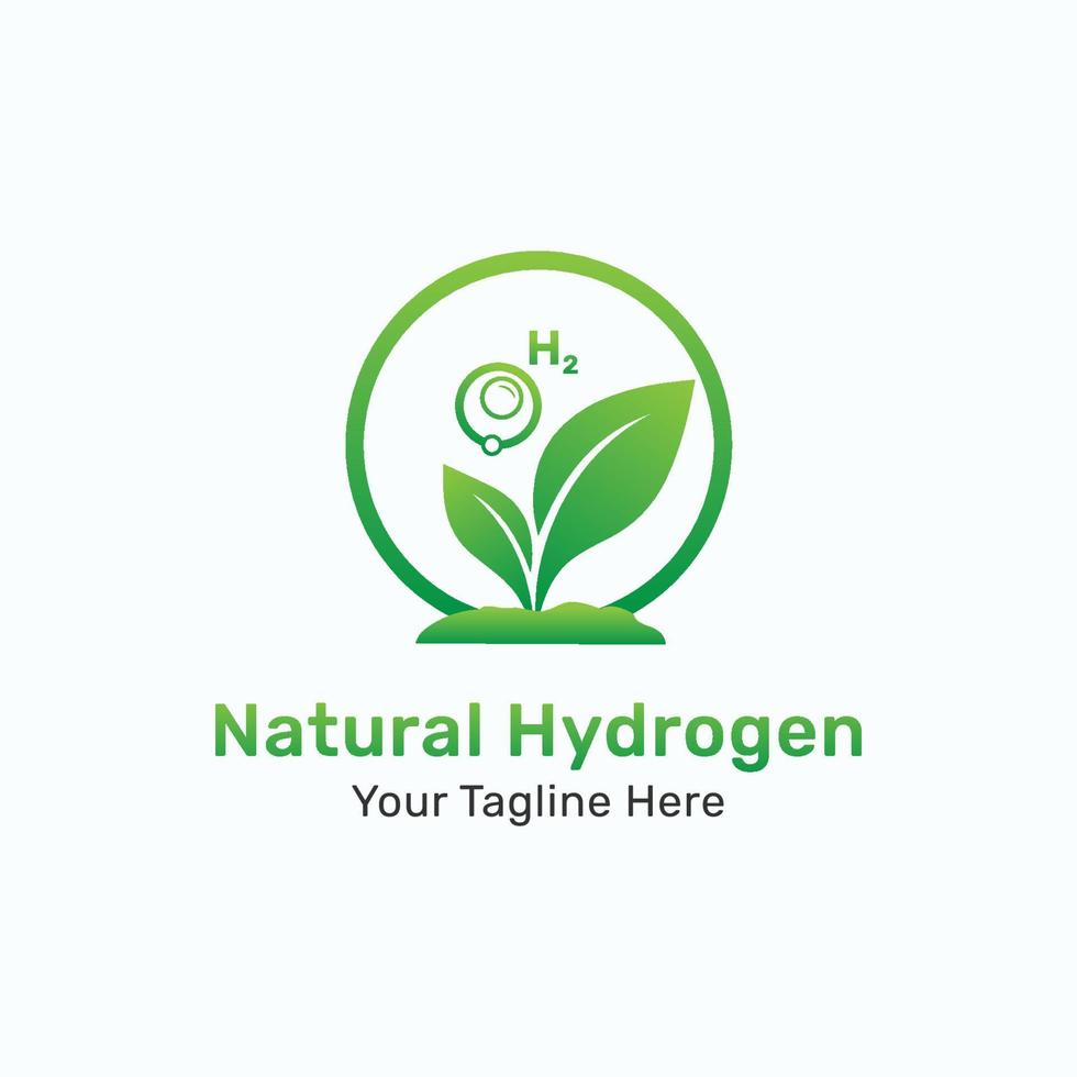 création de logo eco leaf hydrogène vecteur