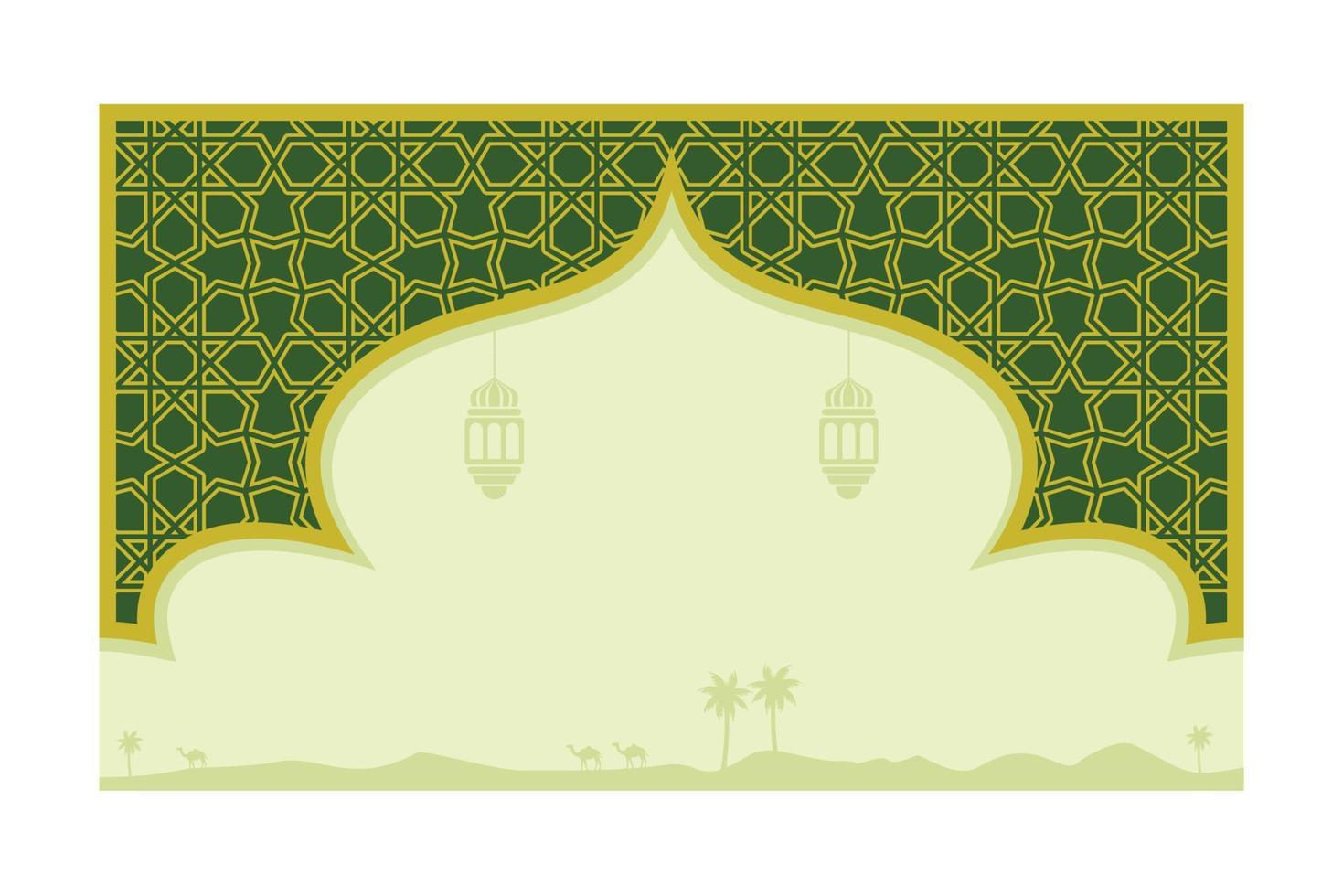 arrière-plan islamique abstrait avec ornement traditionnel de couleur verte. illustration vectorielle. vecteur