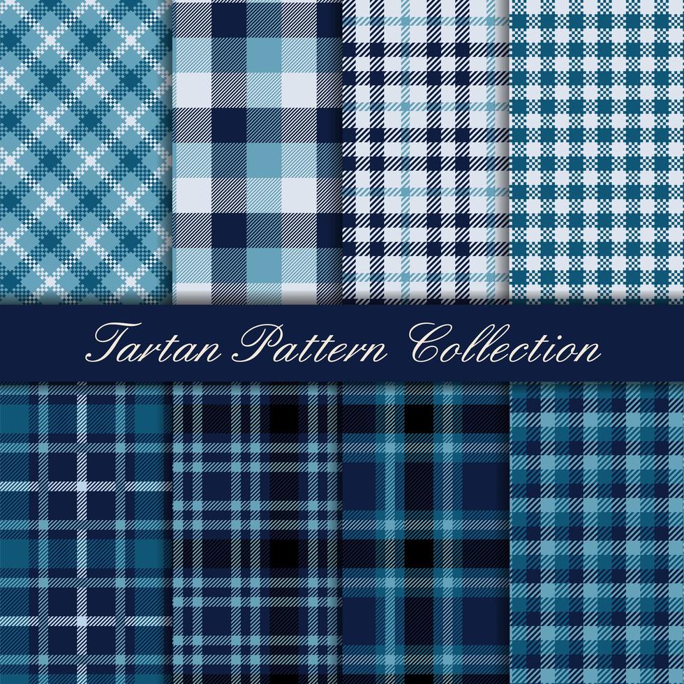 Élégante collection de motifs tartan bleu royal vecteur