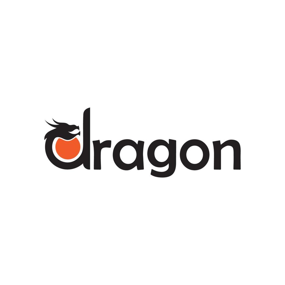 tête dragon simple logo design vecteur icône illustration