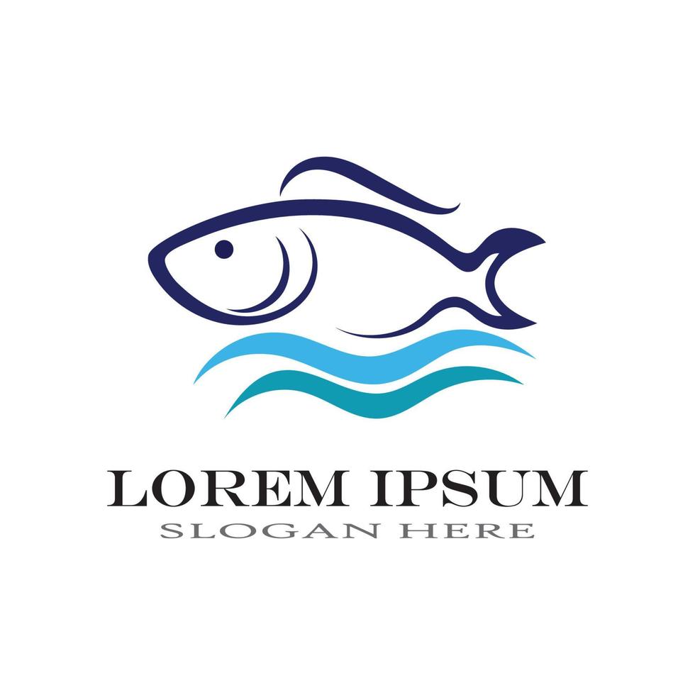 modèle de logo de poisson vecteur