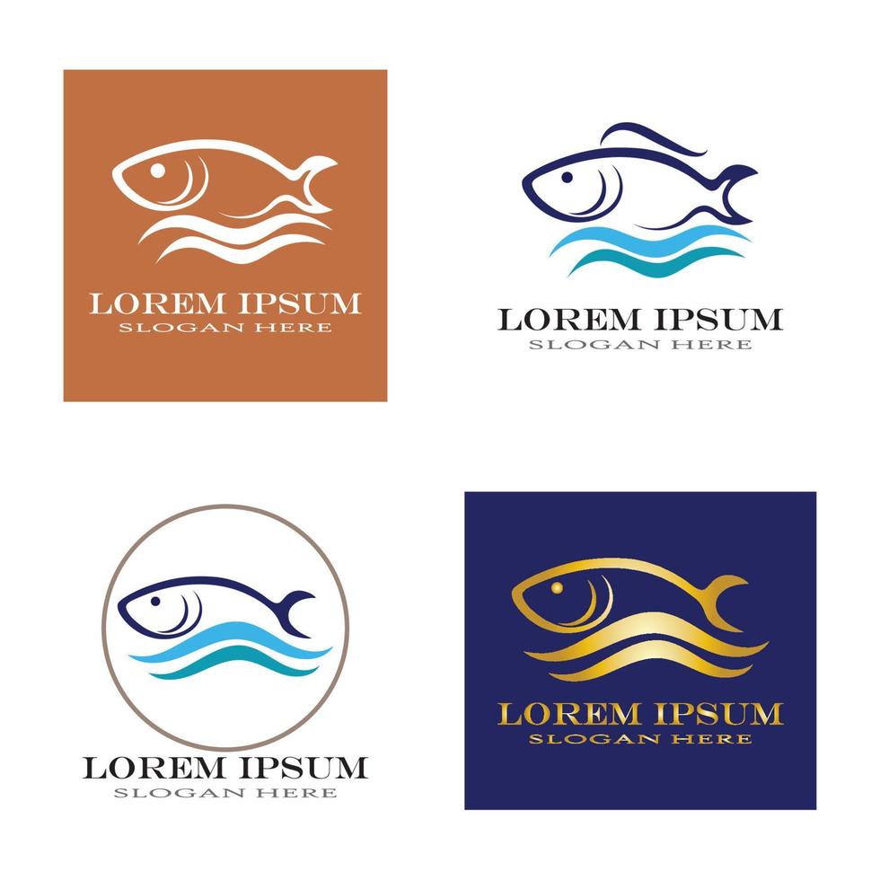 modèle de logo de poisson vecteur