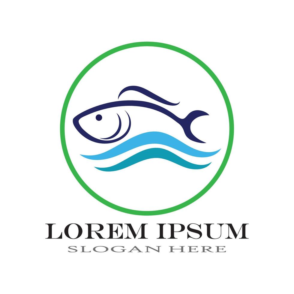 modèle de logo de poisson vecteur